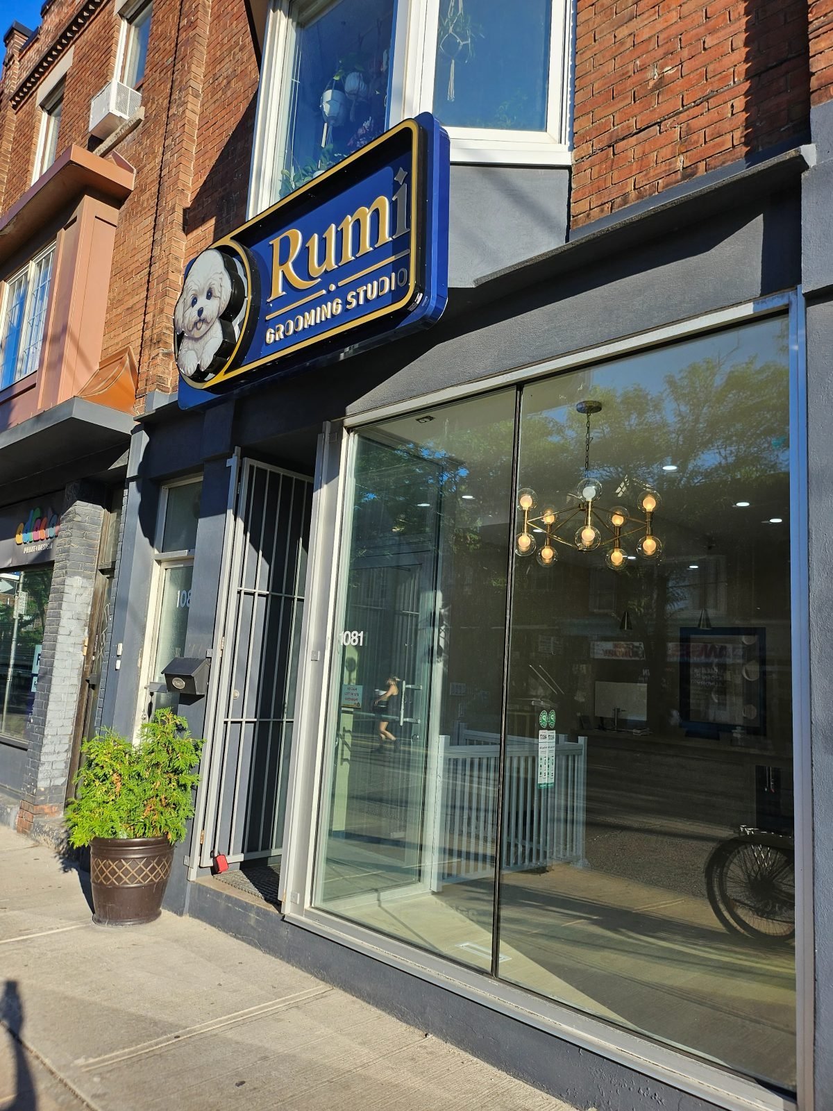 Storefront of Rumi Grooming Studio on College Street, Toronto